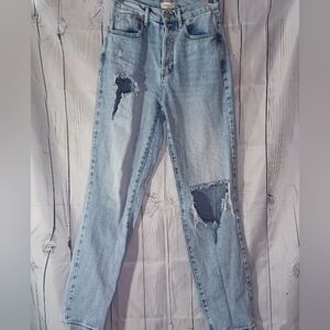 PacSun Destroyed  Light Wash Denim Dad  Jeans
